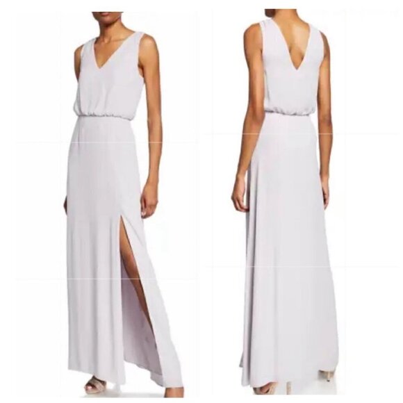 NWT $138 WAYF The Bella V-Neck Slit Gown in White Wedding Women's Sz XS NEW!! - Picture 1 of 12